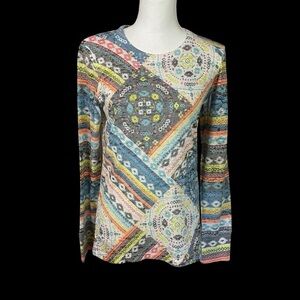Whimsy Rose Baby Waffle Shirt Women’s Medium Aztec Long Sleeve